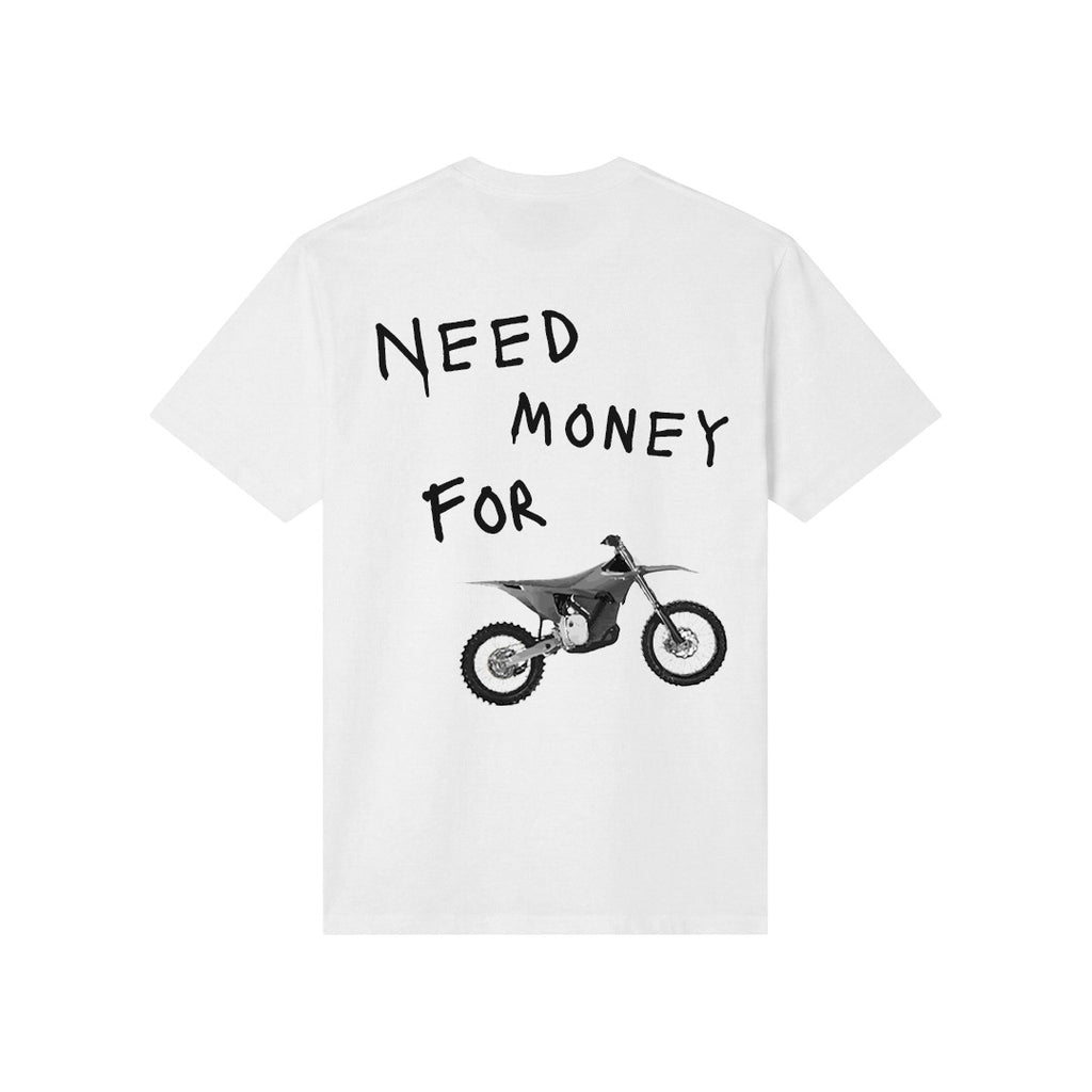 White Short Sleeve Shirt "Need Money For Sta**"