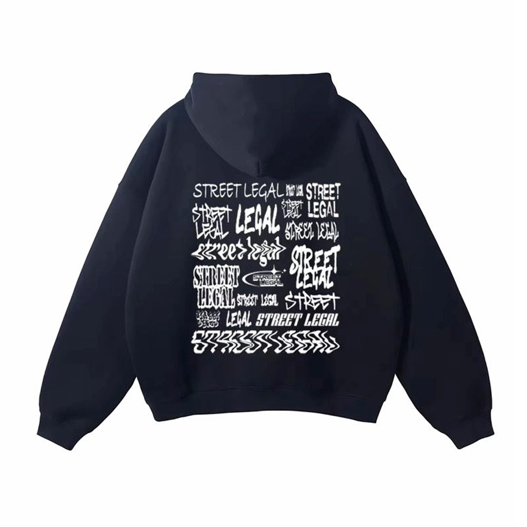 Street Legal Hoodie "Black/White"