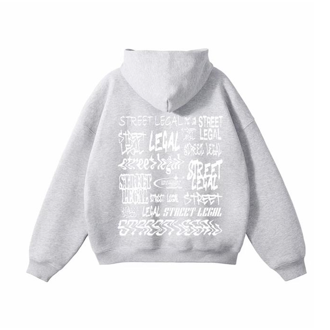 Street Legal Hoodie "Grey/White"
