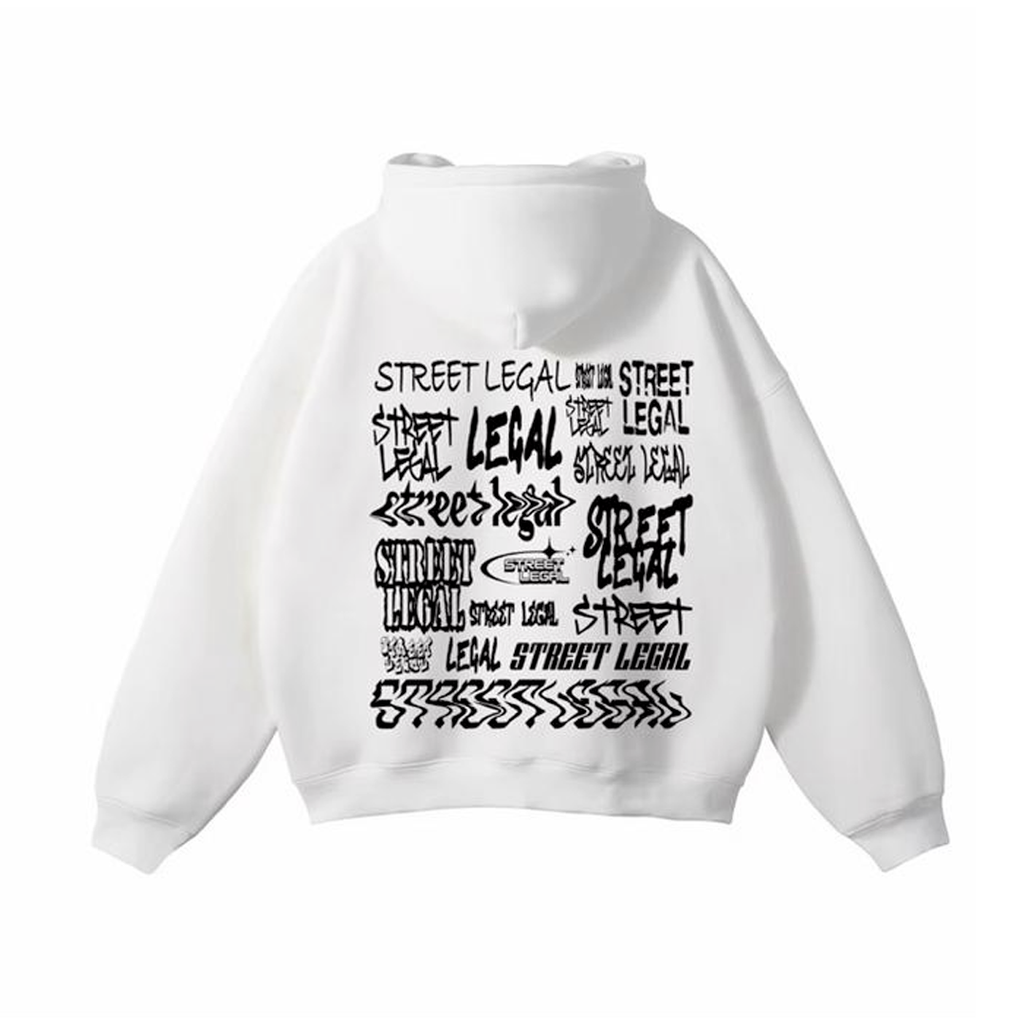 Street Legal Hoodie "White/Black"